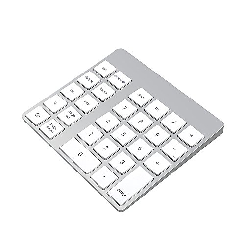 Cateck 28Key Rechargeable Aluminum Bluetooth Wireless Keypad Number