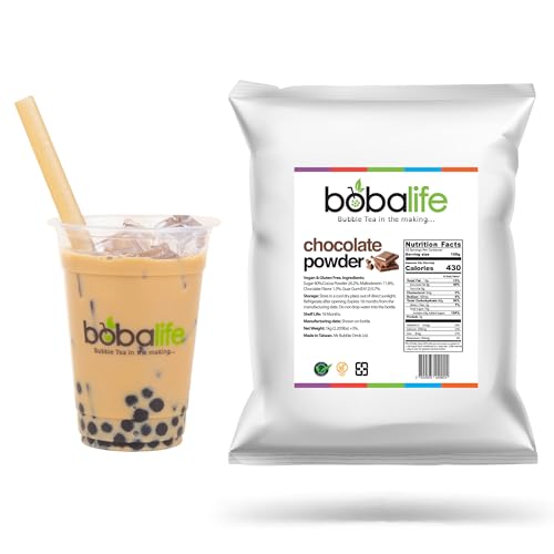 Bobalife Chocolate Bubble Tea Milk Powder 1Kg – Taiwanese Milk Tea Powder Mix For Bubble Tea, Iced Milk Tea, Smoothies & Dessert Drinks – Vegan & Glut