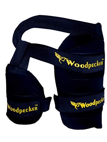 Woodpecker Right Hand Thigh Guard for Cricket,Thigh pad (Black, Medium)