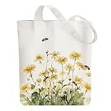 Confortables - Les tote bag femme poignées de transport ont une longueur de 66 cm, ce qui rend le sac en tissu très confortable à portée. Ce sac à bandoulière est idéal pour faire du shopping, pour l'école ou l'université ou pour les cours de yoga.