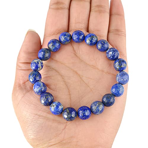 Image of Certified Natural Crystal Stone Diamond Cut /Faceted 10 mm Beads Bracelet for Men & Women | Reiki Charged Gemstone Jewellery | Multiple Stone Variants Available