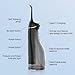 Beautypick Water Dental Flosser Pick for Teeth: Cordless Portable Oral Irrigator 300ML Rechargeable Water Teeth Cleaner IPX7 Waterproof Flossing Cleaning Picks for Home Travel Black