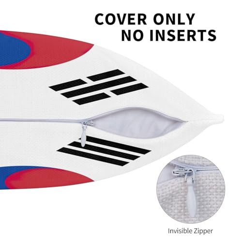 Housse de coussin lit et salon imitation lin imprimé drapeau Corée