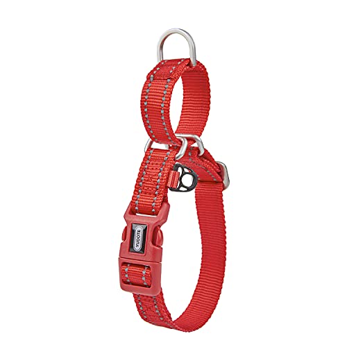 YUDOTE Reflektierende Martingale Hundehalsbänder,ausbruchsicheres Anti-Zug-Trainingshalsband mit Sicherheits-Schnellverschluss für schmale Kopfhunde erleichtern das Gehen,Mittel,Rot