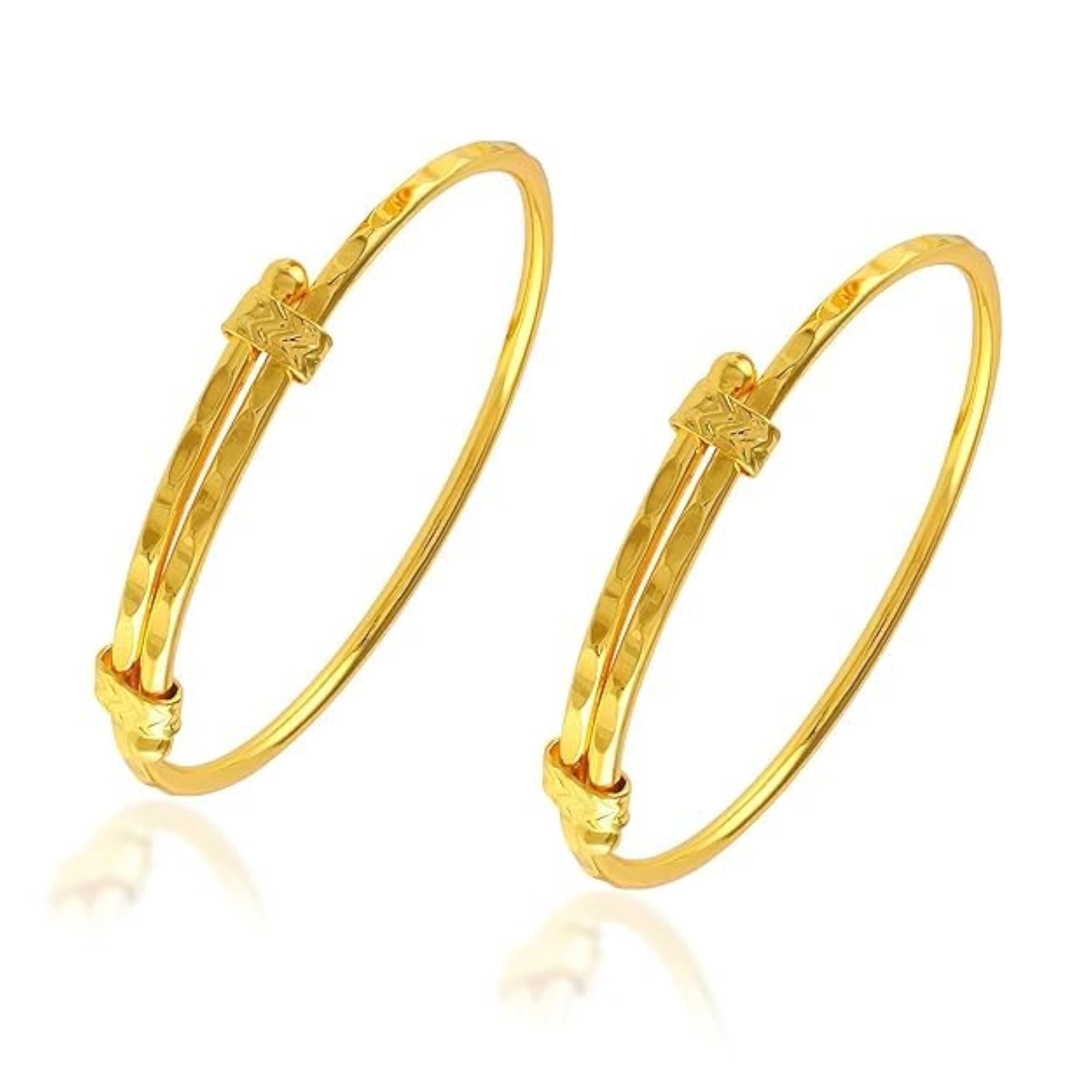 Brass 24KT Gold Adjustable Bangle Bracelets for Kids
