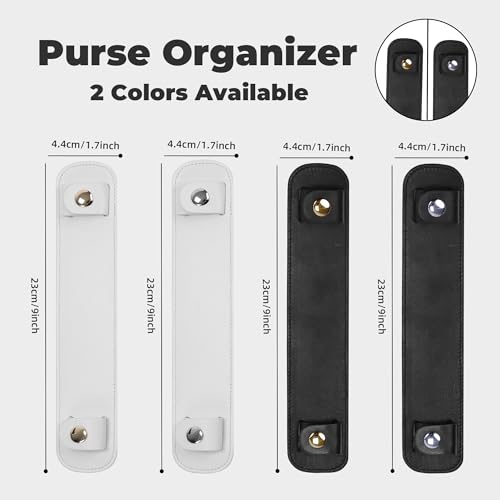 Image of Lambskin Leather Shoulder Strap Pad for Designer Trendy Bags,Detachable Replacement Pressure Relief Cover for Women Tote Bag Handbag Purse Backpack【White,Gold Studs】