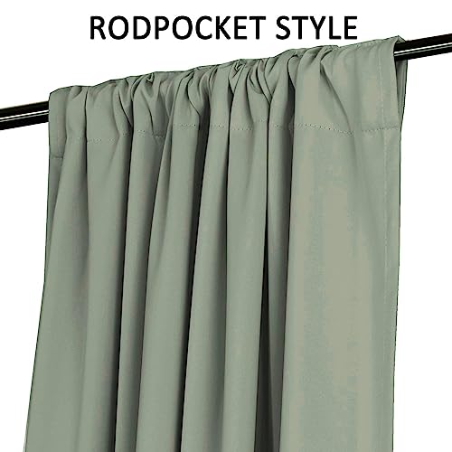 Window Treatment Solid Blackout Curtains For Kids Room Noise Reducing Back Tab Blackout Draperies Turquoise Window Panels For Nursery & Infant Care, 2 Panel - Light Sage - 52" W X 84" L #TOP4