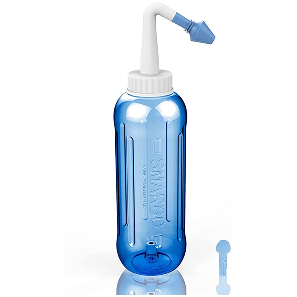 Neti Pot Sinus Rinse Nasal Wash Bottle Sinus Rinse Bottle Cleaner Pressure Irrigation Neti-Pot 300ML Blue (Contains no salt)