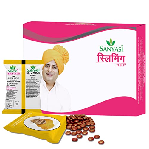 Sanyasi Slimming Tablet – 100% Ayurvedic Weight Loss Supplement for Men & Women | Boost Metabolism, Reduce Appetite, and Promote Fat Burning (120 Tablets)