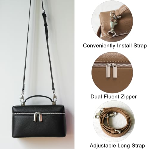 Image of Rejolly Top-Handle Vanity Bag for Women Leather Small Handbag Crossbody Shoulder Pouch Purse