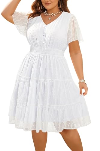 Pinup Fashion Plus Size Summer Dresses-Casual Graduation Beach Sundress Vacation Easter Short Dress