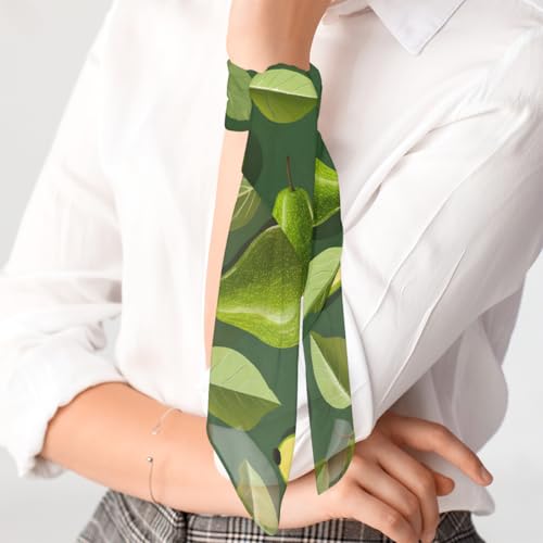Square Head Scarf Fruit Green Avocado Bandana Silk Feel Like Hair Wrap Shawl Lightweight Scarves Fashion Accessories for Women Girls4