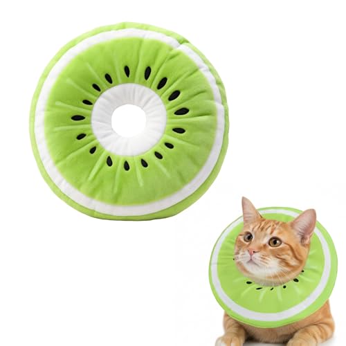 Katzen Halskrause, Halskrause Katze, Verstellbares Weich Leckschutz Katze Nach Operation, Katzenkragen Elisabethanischer Kragen Größe 17 * 4 cm (Grüner)