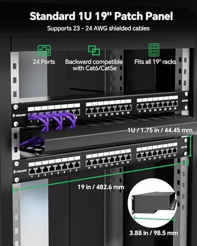 Panel de parcheo CAT6A de 24 puertos para optimizar el cableado de red de centros empresariales 4