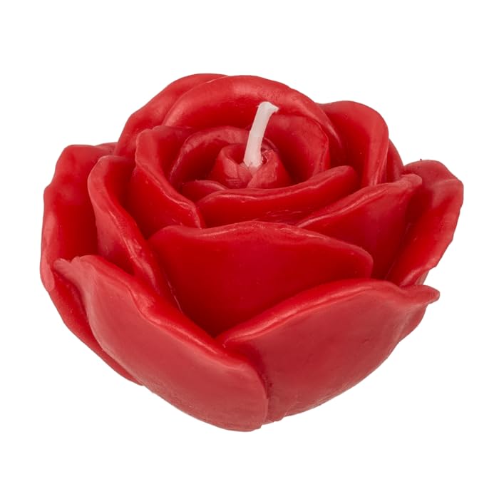 Set di 3 Candele a Forma di Rosa Rossa - Decorative Rose Rosse in Scatola Regalo