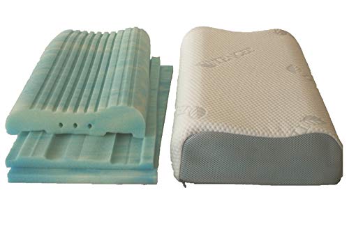 Vario Vital Nackenkissen Kopfkissen Ortho Dreams Visco Gelschaum entspannter Nacken bequemes Kissen Allergiker geeignet - individuell einstellbar...