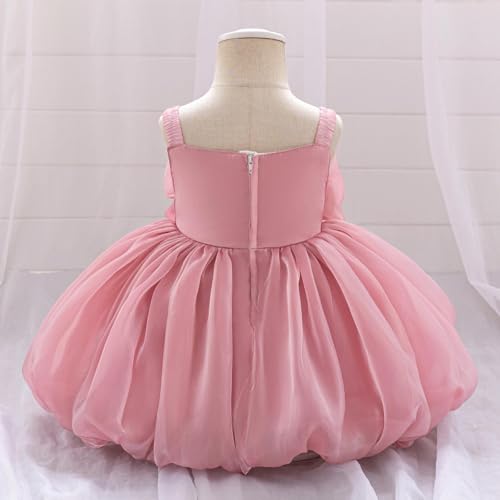 Lmdudan 6M-3Y Girls Dress Rose Flower Ruffle Spaghetti Strap Princess Party Dresses 2025 Trendy Formal Wedding Ball Gowns4