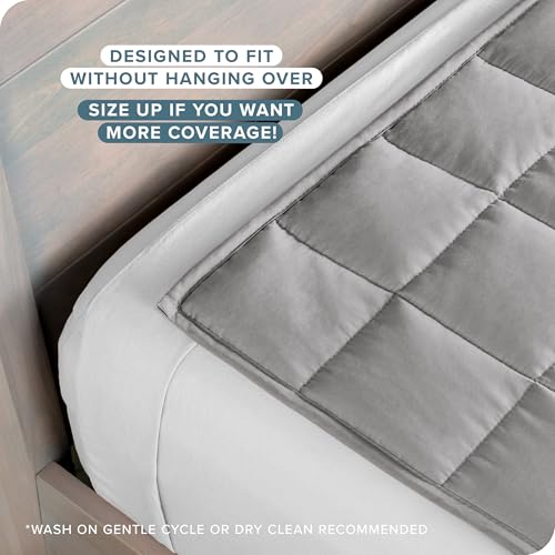 Bare Home Weighted Blanket All-Natural 100% Cotton with Nontoxic Glass Beads 40"x60" 10lbs, Light Grey - Image 5
