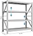 espidoo Heavy Duty Garage Storage Shelves: Adjustable Iron Shelving Unit - 500lb Capacity for Tools & Organizing - Garage Basement & Workspace Storage Solution