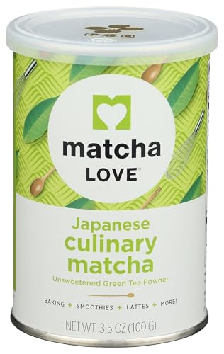 Matcha Love Culinary Matcha 3.5 Ounce Finely Milled Green Tea Leaves, Japanese Style Matcha Powder