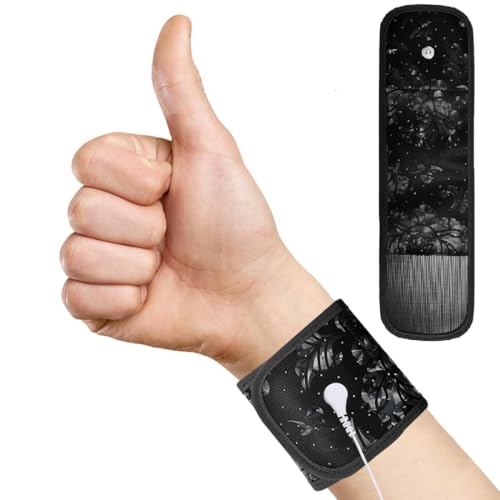 Grounding Wristband Wrist Strap for Therapy Silver Fiber Grounded Wrist Band for Pain Anxiety with 15ft Grounding Cord