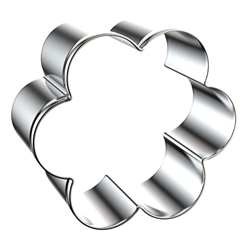 Scallop Flower Cookie Cutter Set Large - 5 Inch, 4 Inch, 3 Inch, 2 Inch - Six Petal Scalloped Edge Spring Flower Cookie Cutters Shapes Molds - Stainless Steel #TOP3