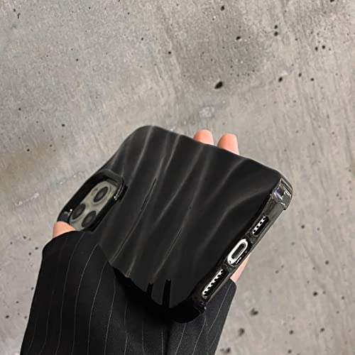 AKABEILA Case for iPhone 15 Pro Max Case 6.7 Inch Water Ripple Pattern TPU Phone Case Slim Shockproof 3D Non-Slip Glitter Sparkle Glossy Cover Black - Image 3