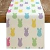 GEEORY Easter Table Runner 13 x 72 Inch Colorful Bunny Decorative Farmhouse Rustic Holiday Spring Table Decoration for Kitchen Dinning Indoor Outdoor Dinner Party Decor