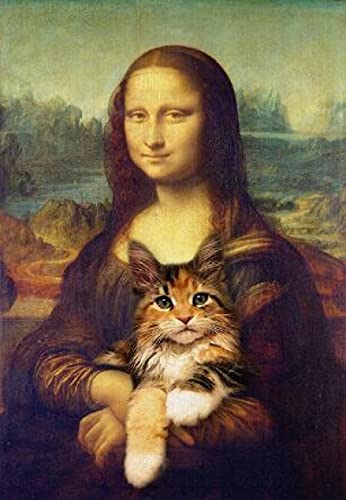 Amazon.co.jp: 猫を抱いたモナリザ壁に面白いアートパネル絵画