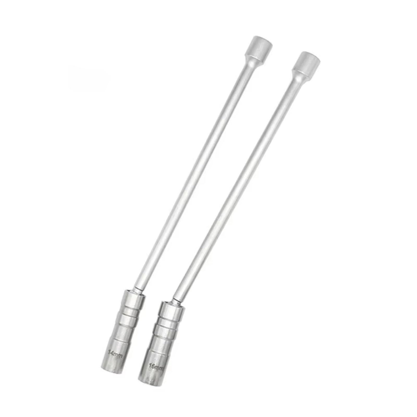Llaves de bujías Imán 14mm 16mm para Herramienta Extracción Bujías Manguito Llave Inglesa De Vela Giratoria Herramientas De Enchufe De Extensión Larga(1set)