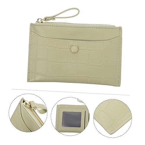 Mini Zipper Wallet for Change Storage Multi-compartment Pu Wallet for Cards and Coins Portable and Safe Design for Women Eco-friendly Material Green Color3