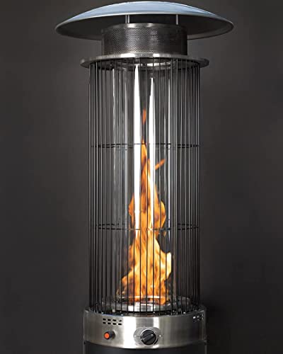 Golden-Flame-Resort-Model-Outdoor-Propane-Patio-Heater-40000-BTU-Round-Spiral-Flame-Glass-Tube-Anti-Tilt-and-Safety-Shut-Off-Residential-and-Commercial-Includes-Wheels-Anthracite-Grey-Finish
