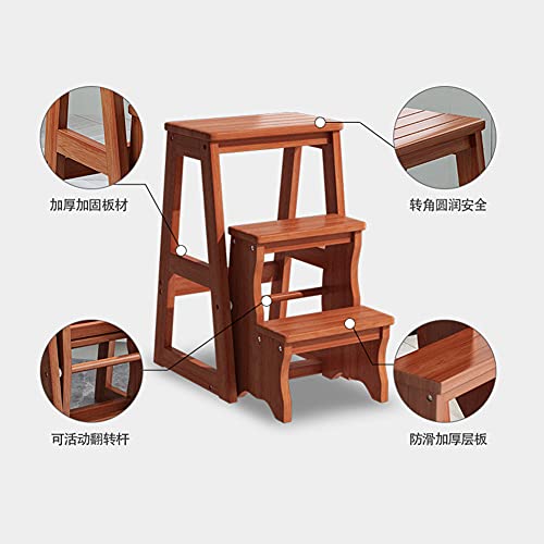 Taburete plegable de madera con 2 escalones anchos para cocina 5