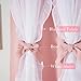 PONY DANCE Pink Curtains, Double Layer Bow Curtains with Ruffle Sheer Overlay for Girls Bedroom,Shabby Chic Room Darkening Drapes in Coquette Style,Blush Pink,52x84 inch, 2 PCs