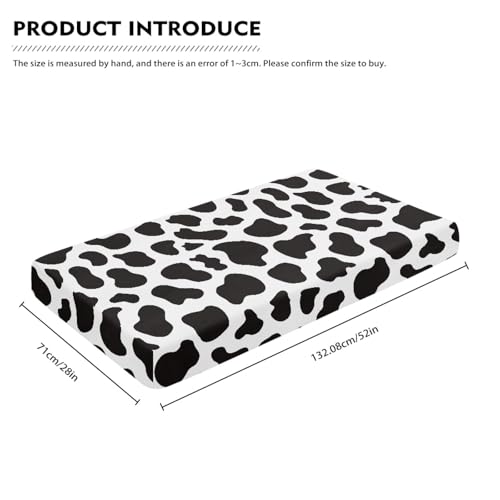 Image of Cow Pattern Fitted Crib Sheet Black White Cowhide Baby Crib Sheet Fit Standard Crib and Toddler Mattress,Crib Mattress Sheets for Boys Girls 28 inchx52 inch