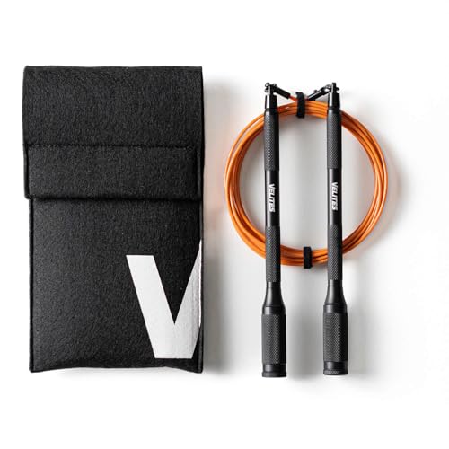Velites - Velites Cyclone Jump Rope Corde à sauter ultra légère de qualité supérieure pour double unders et crossovers, poignée amovible et système à 360 degrés (noir)