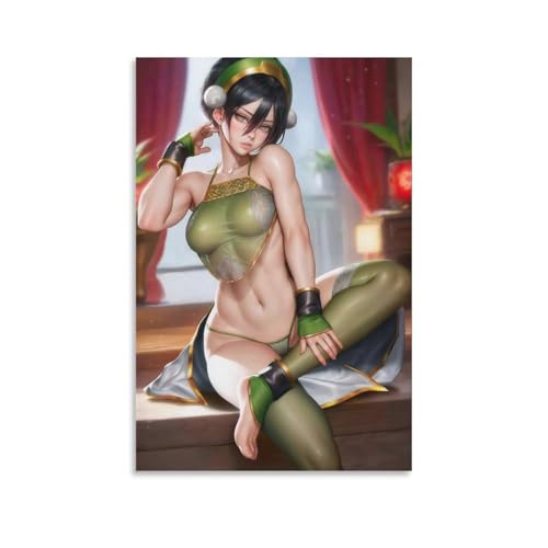 JINGVEI Anime Sexy Girl Poster Toph Beifong Cartoon Poster Hot Canvas Wall Art Pictures For Living Room Bedroom Decor 16x24inch(40x60cm)