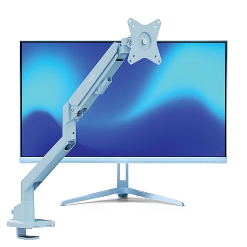 Image of Pixio PX246 Wave Blue 24 inch 120Hz Refresh Rate FHD 1080p Resolution IPS Panel 4ms GTG Response Time Gaming Monitor and PS1S Wave Blue Single Monitor Arm