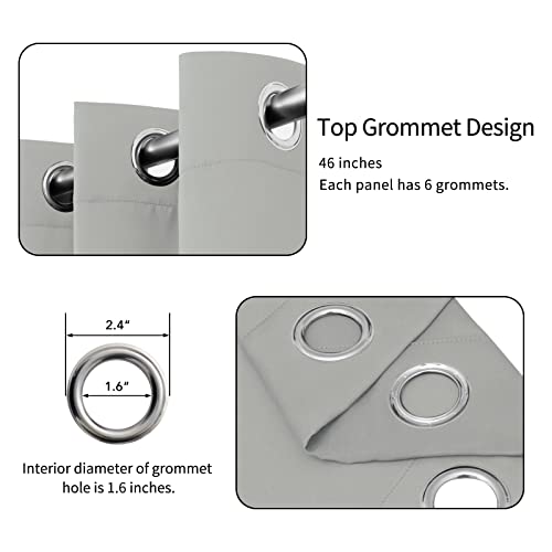 Image of Easy-Going Blackout Curtains for Bedroom, Solid Thermal Insulated Grommet and Noise Reduction Window Drapes, Room Darkening Curtains for Living Room, 2 Panels(46x63 in, Greyish White)