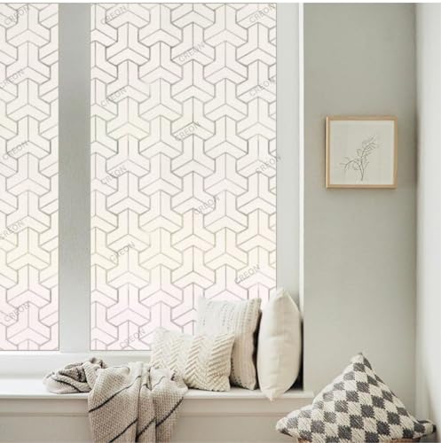 Image of CREON Frosted Glass Window Privacy Film - UV Sun Blocking Heat Control, Static Cling Removable & Reusable for Home, Bathroom, and Office (12 X 50 Inch)