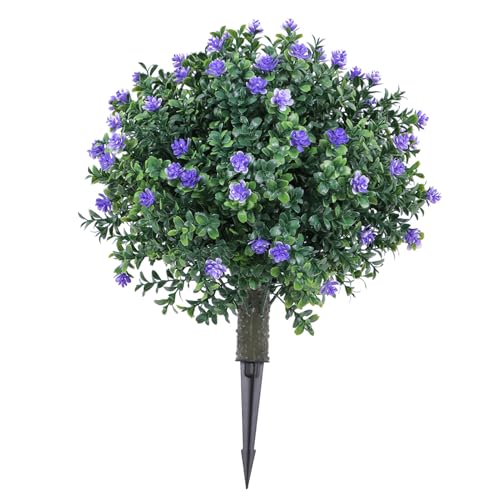 Árbol artificial de bolas con flores azules de 50 cm para decorar el porche 2