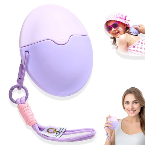 Image of Sunscreen Applicator - Portable BPA-Free Refillable Roll-On Sponge with Replacement Heads - Smooth, Mess-Free Application for Kids, Adults & Families - Perfect Travel Size (Purple)