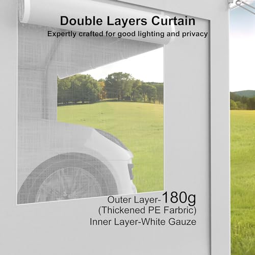 10x20ft Carport Heavy Duty, Portable Garage with 4 Doors + 4 Window, Upgraded Carport with Reinforced Steel Poles, Uv Resistant Waterproof Tarp, Portable Carport for Car, Truck, Boat