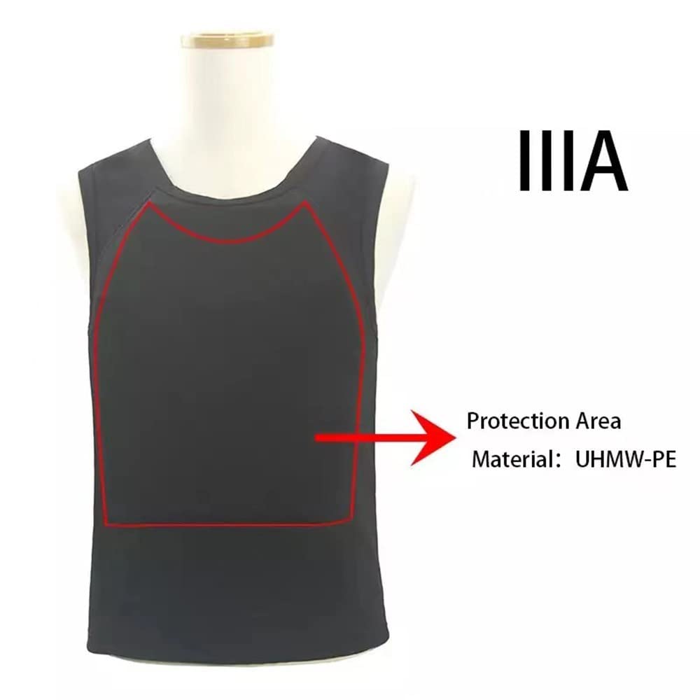 Chaleco Antibalas Discreto Nivel IIIA, Chaleco Antipuñaladas Camiseta Antibalas Suave Oculta Oculta Ropa De Trabajo para Protección De Seguridad Personal