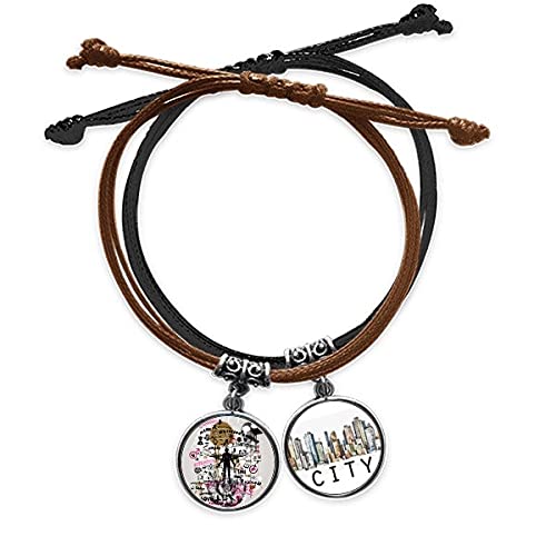 Bracelet corde et cuir Sidi l'homme Les Fleurs par Rue - Chaîne main tendance