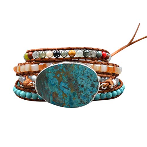 Alftek Armband Armreif Schmuck Beruhigende Ozean Jaspis Stein Black Friday Für Frauen Männer