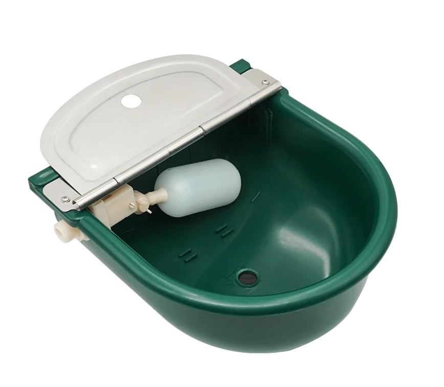 Awraaq Automatic Float Valve Water Bowl 4L Cattle Drinking Water Trough Plastic Watering Bowl Bucket for Sheep Dog Horse Cow Goat Poultry Watering Supplies(Green)-image-4
