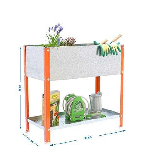 Huerto urbano alto Urban Garden Top Naranja/Galva Simonrack 850x900x600 mms - Huerto - Huerto en casa - macetero metálica 140 Kgs de capacidad