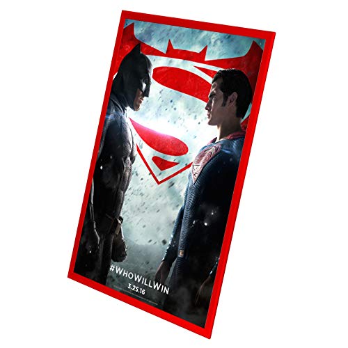 Snapezo Movie Poster Frame 27X40, Red, 1.25 Inch Aluminum Profile, Front-Loading Snap Frame, Wall Mounting, Professional Series For One Sheet Movie Posters #TOP3