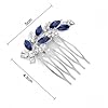 PLABBDPL peignes à cheveux de mariée, Peigne à cheveux femme, strass et perles, feuilles argentées, mariage, coiffure cristal, 2 pièces, accessoire parfait pour femmes et filles #4